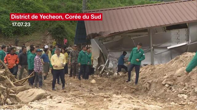 Le président sud-coréen visite des zones touchées par les inondations meurtrières