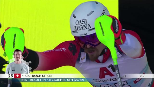 Kitzbuehel (AUT), slalom messieurs, 1re manche: Marc Rochat (SUI)