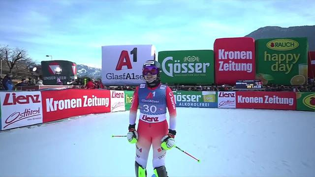 Lienz (AUT), slalom dames, 2e manche: Nicole Good (SUI) au départ de la seconde manche
