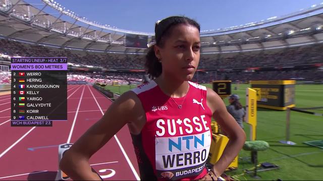 Budapest (HUN), 800m dames, séries: 6e de sa série, Audrey Werro ne verras pas les demies