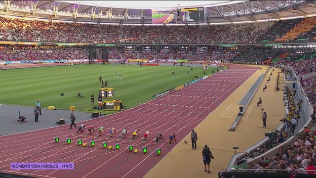 Budapest (HUN), 100m haies dames, séries: Ditaji Kambundji (SUI) passe tranquillement en demi-finales