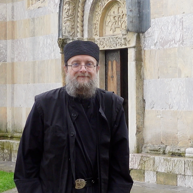 Le père Sava Janjić au monastère de Visoki Dečani [RTSreligion - Laurence Villoz]