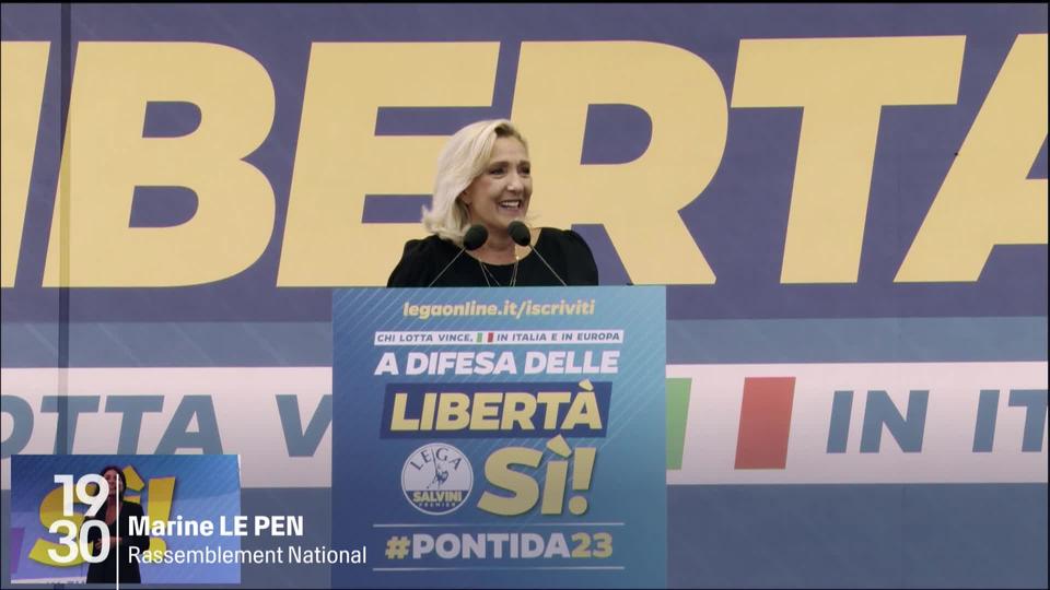 Matteo Salvini et Marine Le Pen réunis à Pontida pour lancer la campagne des élections européennes.