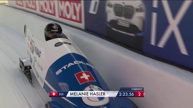 St-Moritz (SUI), monobob dames, 1re manche: Hasler (SUI) 6e après deux manches