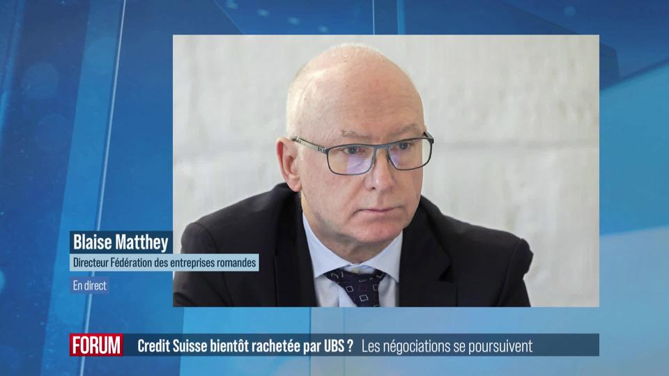 Vers un rachat de Credit Suisse par UBS: interview de Blaise Matthey (vidéo)