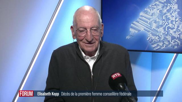 Décès d'Elisabeth Kopp, première femme élue au Conseil fédéral: interview de Pascal Couchepin