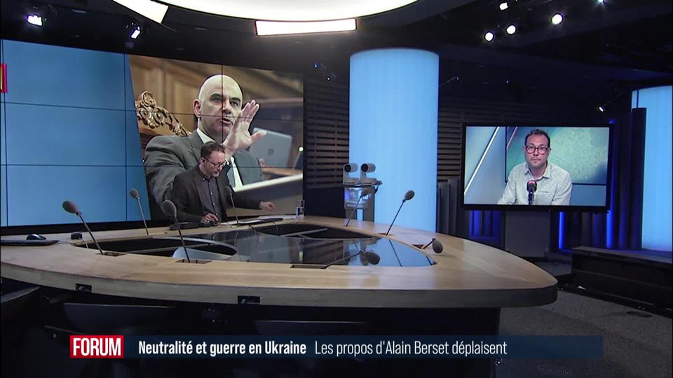 Neutralité et guerre en Ukraine: les propos d'Alain Berset déplaisent