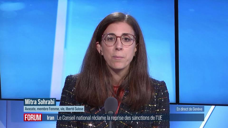 La Suisse doit reprendre les sanctions de l'UE contre l'Iran, selon le National: interview de Mitra Sohrabi