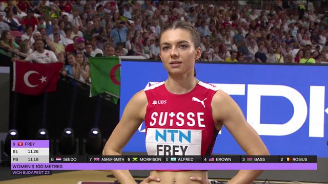 Budapest (HUN), 100m dames, demi-finale: Géraldine Frey (SUI) termine dernière de sa série et ne décroche pas son billet pour la finale