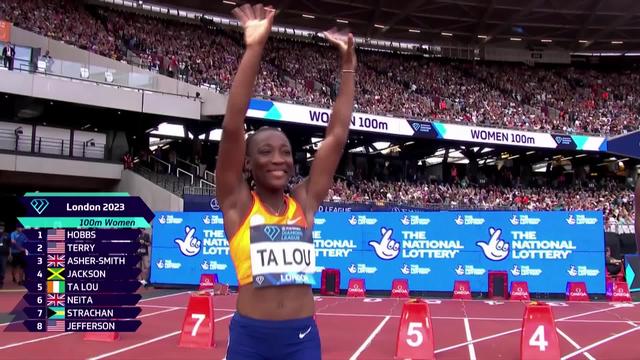 Meeting de Londres, 100m dames: Ta Lou (CIV) remporte le sprint en 10.75, le nouveau record du meeting