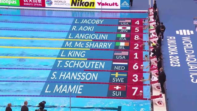 Mondiaux, 100m brasse, 1-2 finale dames: pas de qualification pour la finale pour Lisa Mamié (SUI) qui termine à la 13e place