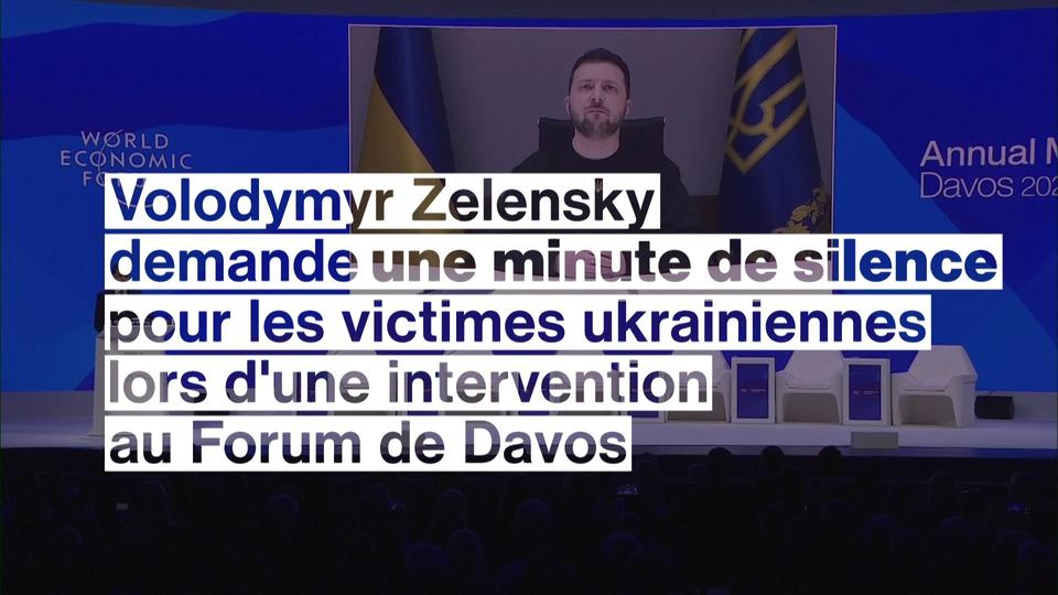 Volodymyr Zelensky demande une minute de silence au Forum de Davos