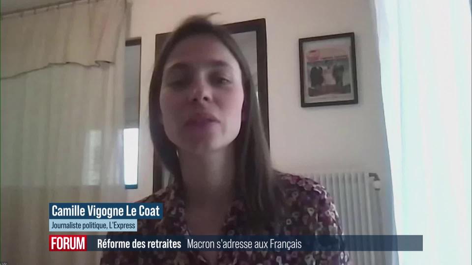 Emmanuel Macron s’exprime sur sa réforme controversée des retraites: interview de Camille Vigogne (vidéo)