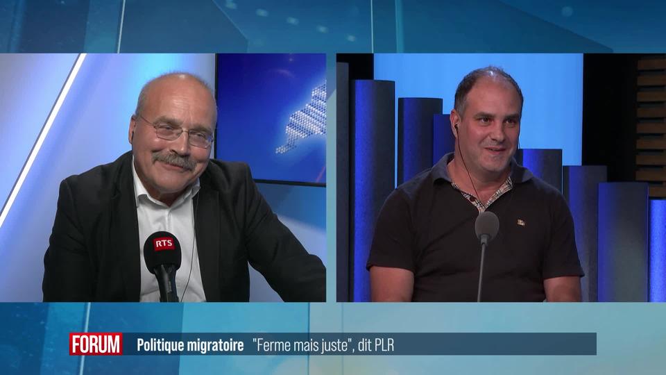 Le PLR fait campagne pour une politique migratoire "ferme mais juste":  débat entre Michaël Buffat et Philippe Bauer