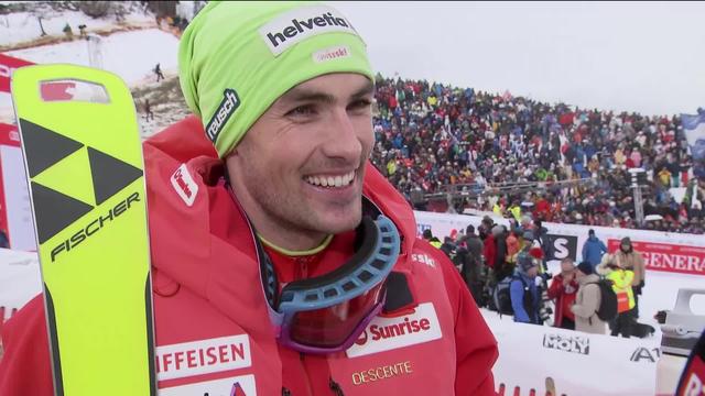 Kitzbuehel (AUT), slalom messieurs, 2e manche: l'interview du vainqueur du jour Daniel Yule (SUI)