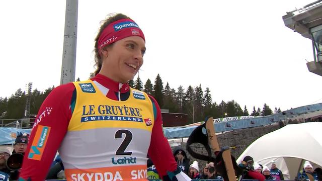 Lahti (FIN), sprint classique dames: K.S. Skistad (NOR) termine 1re, j. Sundling (SWE) et T.U. Weng (NOR) complètent le podium