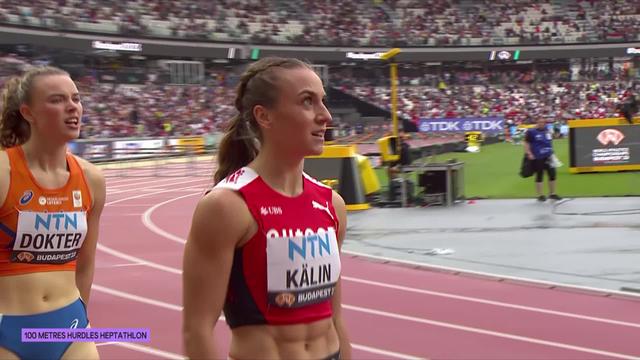 Budapest (HON), heptathlon dames: Annik Kälin (SUI) signe le 6e chrono du 100m haies
