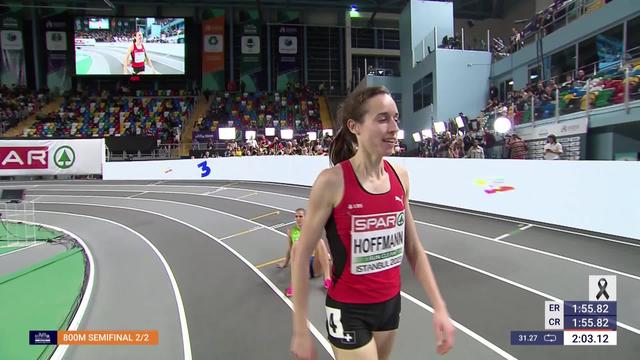 Istanbul (TUR), 800m dames, 1-2 finale: très bonne finisseuse Lore Hoffmann (SUI) se classe 2e et accède à la finale