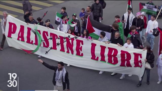 Manifestation en solidarité avec le peuple palestinien à Genève.