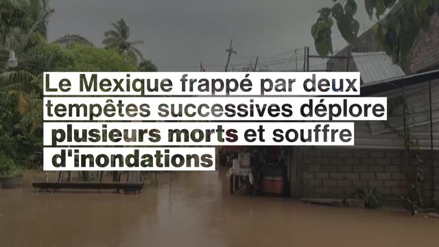 Le Mexique frappé par deux tempêtes successives déplore plusieurs morts et souffre d'inondations