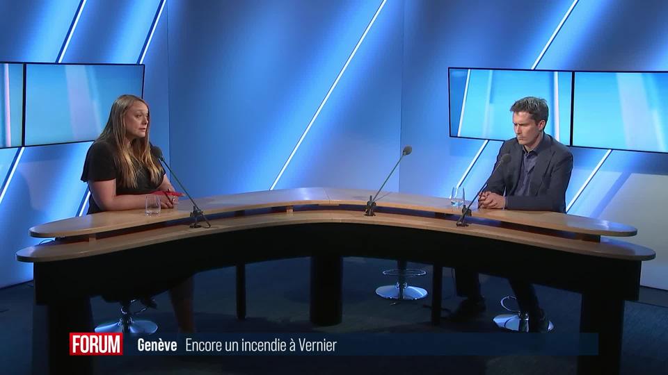 Encore un nouvel incendie à Vernier: interview de Carole-Anne Kast et de Martin Staub