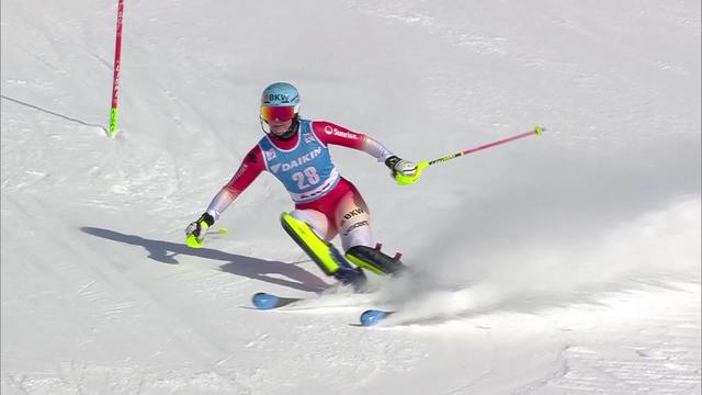 Are (SWE), slalom dames, 1re manche: Elena Stoffel (SUI) se qualifie en 2e manche