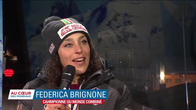 Interview de Federica Brignone (ITA), championne du monde du combiné