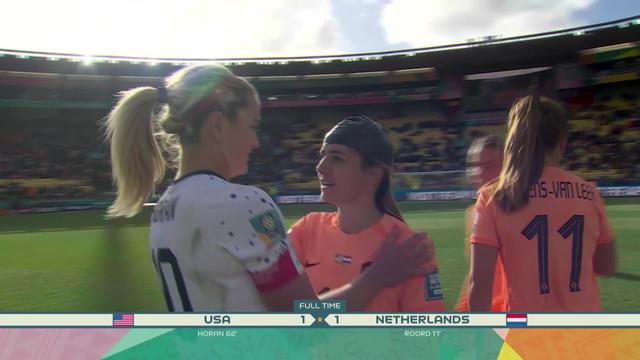 Groupe E, USA - Pays-Bas (1-1): les championnes du monde en titre se contentent d'un nul face aux Pays-Bas