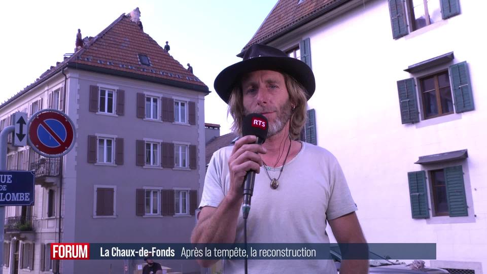 Nombreuses façades et toitures à reconstruire à la Chaux-de-Fonds après la tempête de lundi: interview de Vincent Soguel