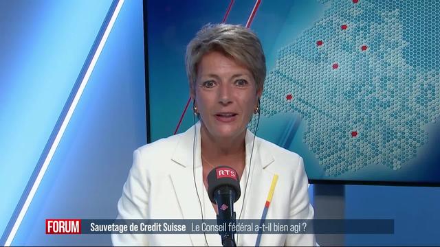 Rachat de Credit Suisse: le Conseil fédéral a-t-il pris les bonnes décisions? Interview de Karin Keller-Sutter