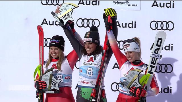 Ski alpin, St. Anton (AUT), Super G: Joana Haelen et Lara Gut-Behrami sur le podium