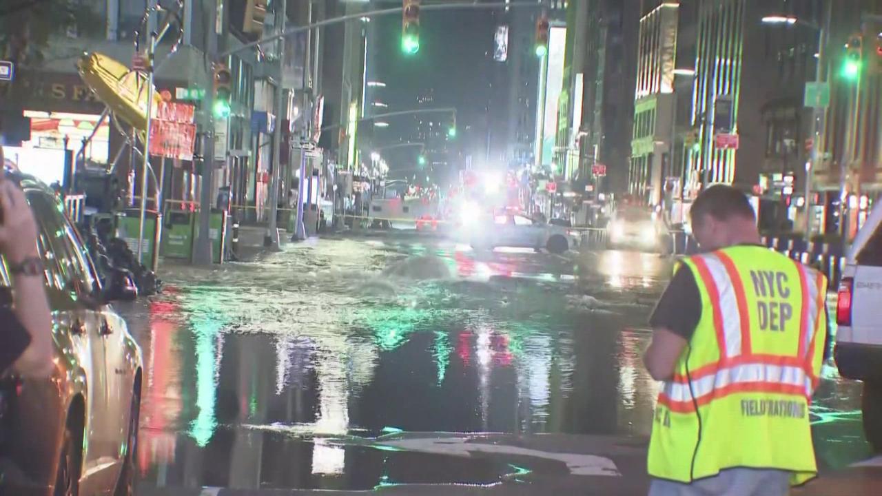 La station de métro de Times Square à New York inondée