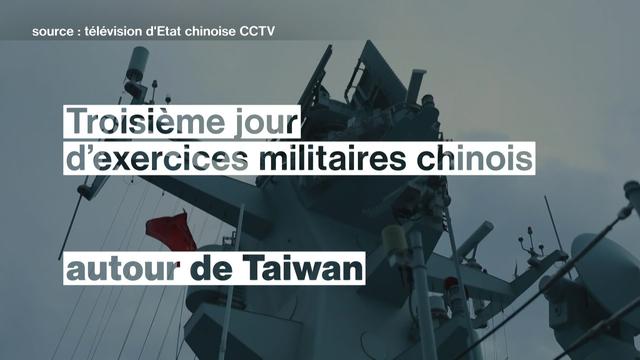 Troisième jour d'exercices militaires chinois