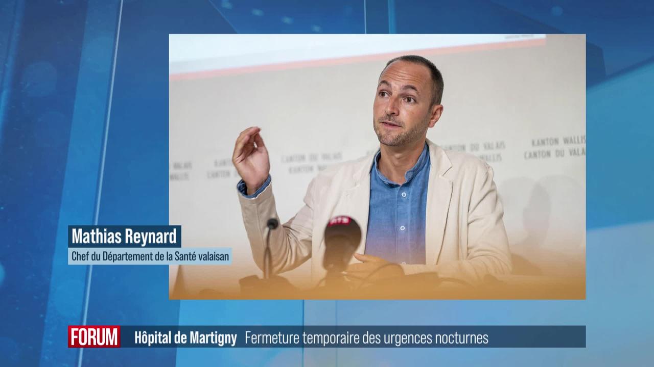 Fermeture des urgences nocturnes de l'hôpital de Martigny: interview de Mathias Reynard