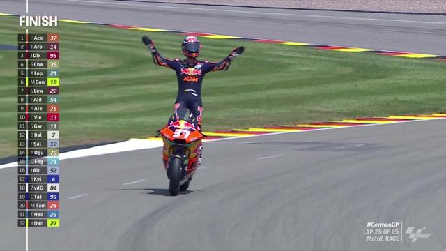 GP d'Allemagne (#7), Moto2: victoire de Pedro Acosta (ESP) devant Arbolino (ITA) 2e et Dixon (GBR) 3e