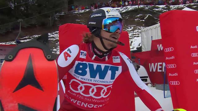Wengen (SUI), slalom messieurs, 2e manche: Manuel Feller (AUT) cueille son 3e succès de la saison en slalom