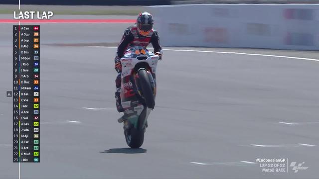 GP d'Indonésie (#15), moto2: victoire dominante de l'Espagnol Aron Canet