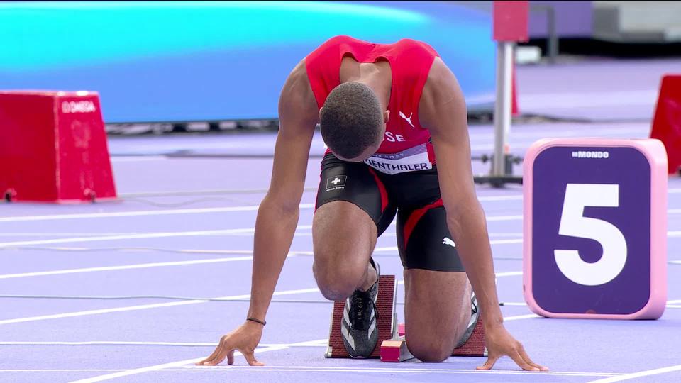 200m, séries messieurs: le champion d'Europe Timothé Mumenthaler (SUI) termine 5e de sa série