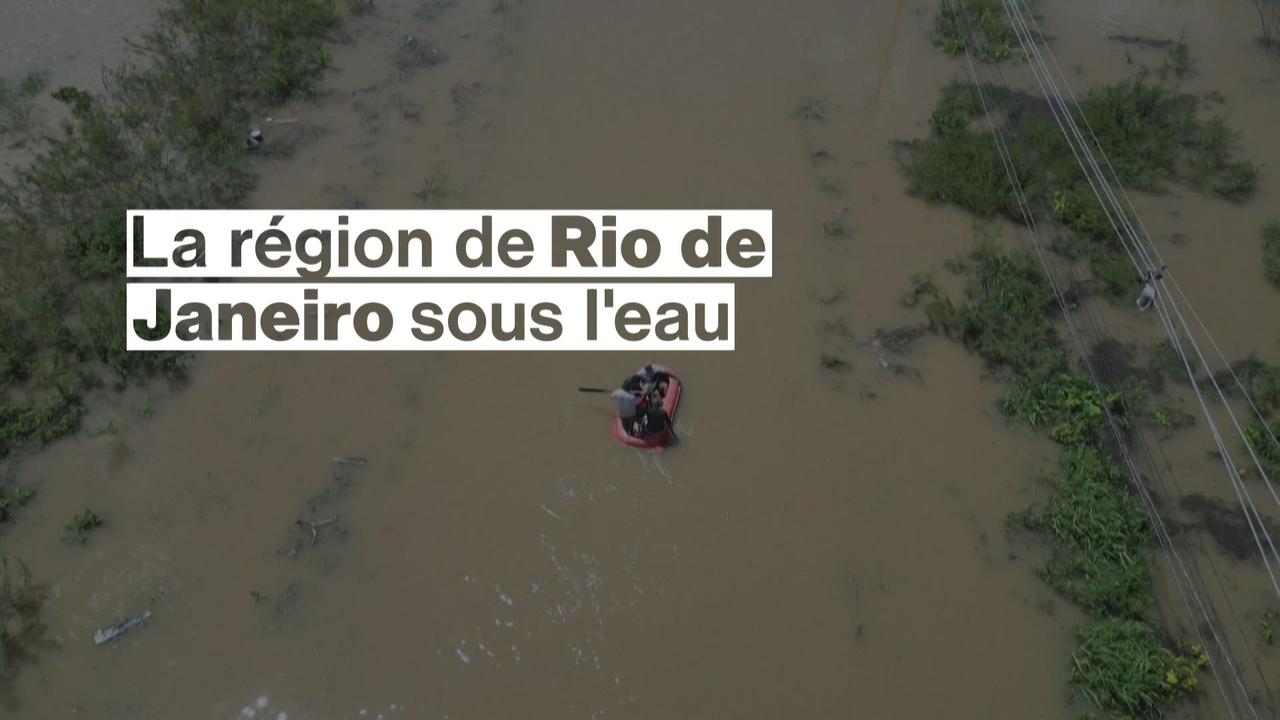 Au Brésil, des zones de la région de Rio de Janeiro inondées après de fortes pluies