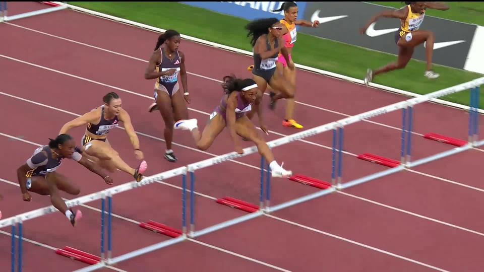 Lausanne, 100m haies dames: l'or pour Jasmine Camacho-Quinn (PUR) en 12.35, Ditaji Kambundji (SUI) termine dernière en 12.75