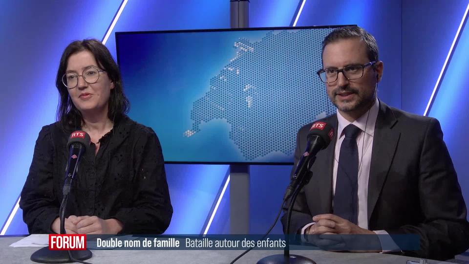 Le Conseil national s’oppose au double nom de famille pour les enfants: débat entre Martine Docourt et Vincent Maitre