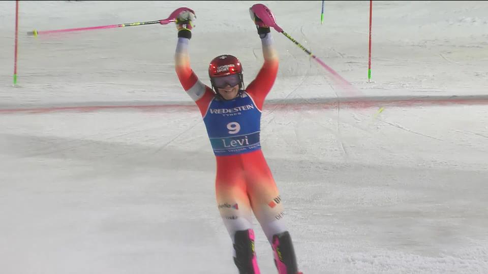 Levi (FIN), slalom dames, 2e manche: 7e place pour Mélanie Meillard (SUI)