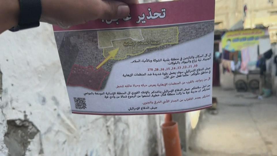 Des tracts de l'armée israélienne sont largués sur Rafah