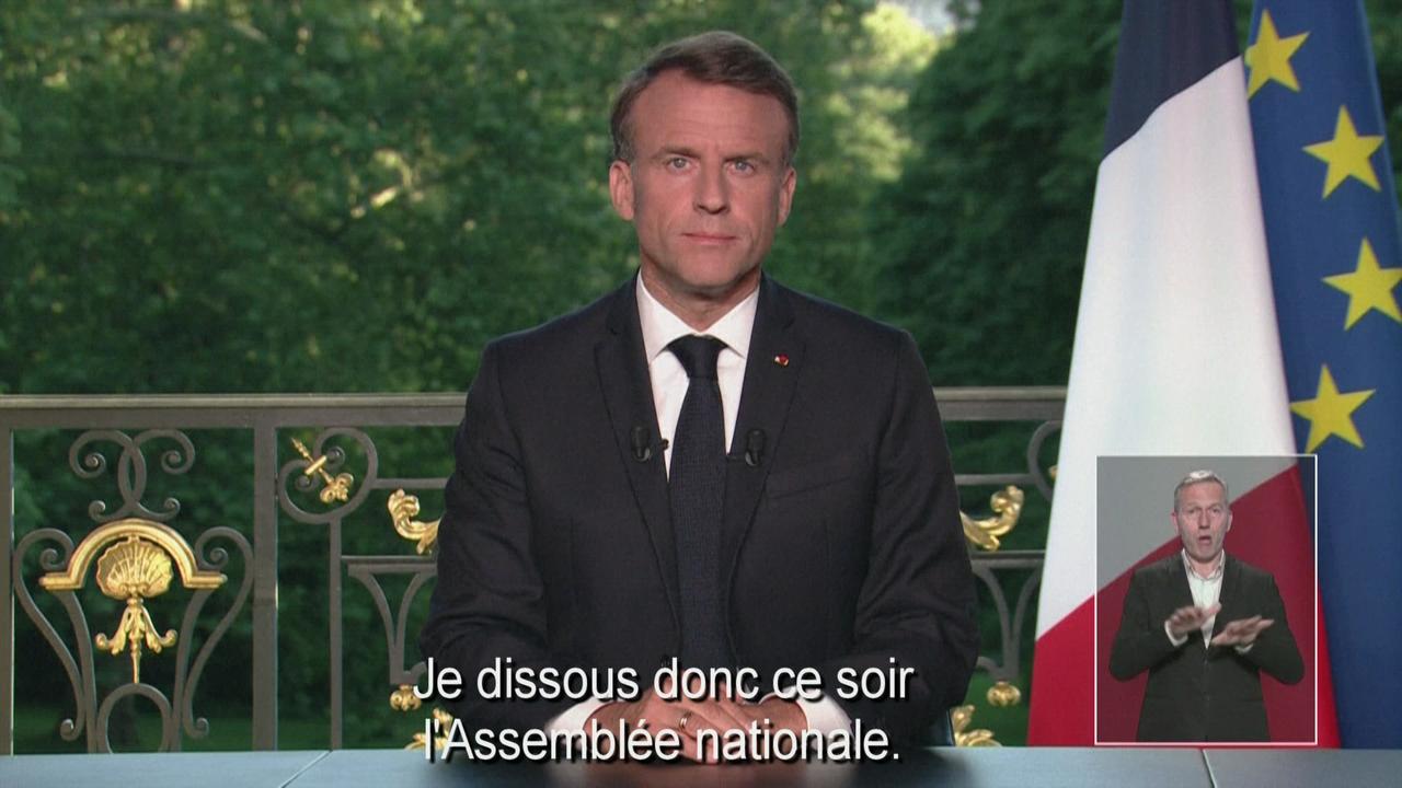 "Je dissous ce soir l'Assemblée nationale", annonce Emmanuel Macron