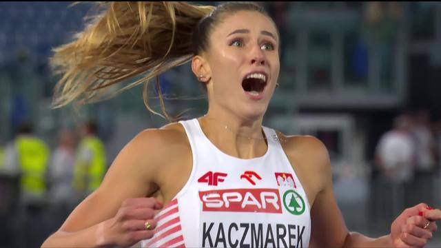 Rome (ITA), 400m, finale dames: Kaczmarek (POL) décroche l’or en 48’98