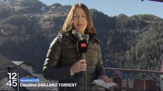 La journaliste Claudine Gaillard Torrent fait le point de la situation concernant l'effondrement du tunnel routier entre Riddes et la Tzoumaz en Valais