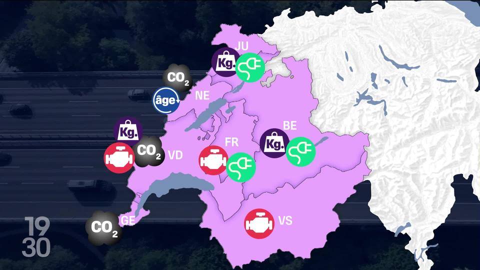 La taxation écologique des véhicules varie fortement entre les différents cantons romands