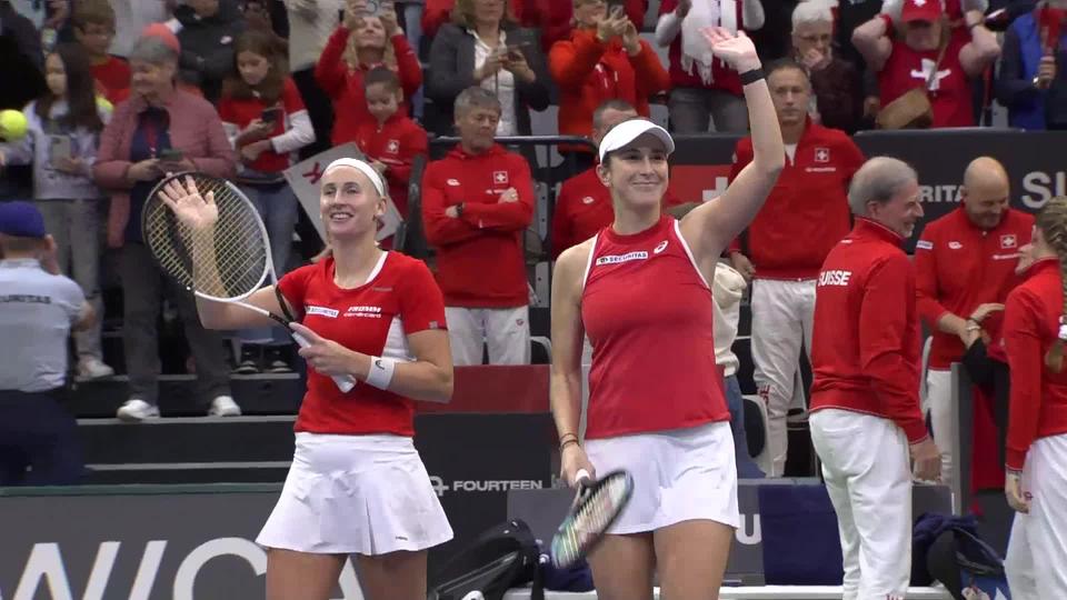 Bienne, Bencic-Teichmann (SUI) - Senic-Stankovic (SRB) (6-1; 6-1): les Suissesses s'imposent facilement et mènent 4-0