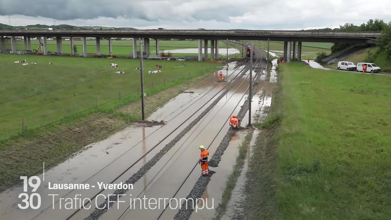 Les fortes intempéries qui ont eu lieu jeudi dans la région de Chavornay (VD) ont provoqué la fermeture temporaire des lignes CFF entre Lausanne et Yverdon