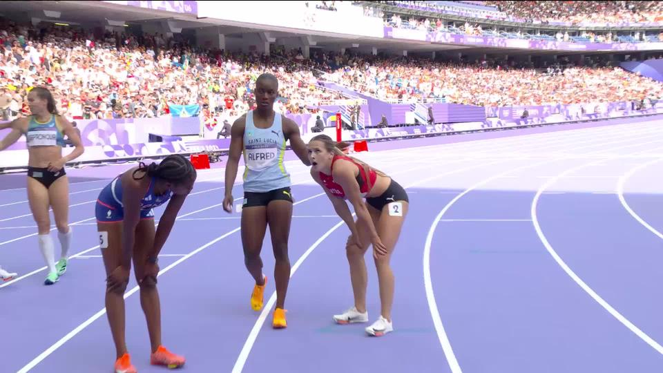 200m, 1er tour, dames: direction les repêchages pour Léonie Pointet